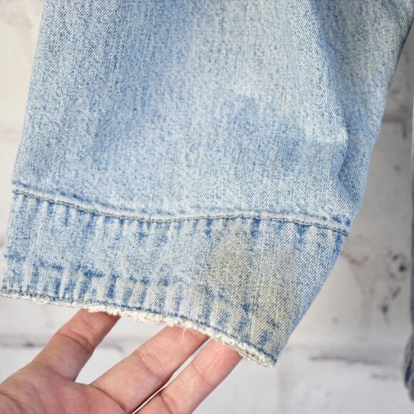 Vintage 80s Guess USA Made Blue Jean Jacket Chore Coat Barn Coat - Picture 6 of 8
